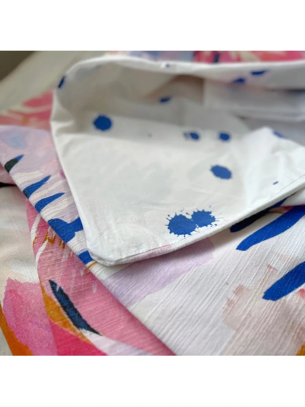 Lillian Farag ANTHROPOLOGIE Floral KING Duvet Cover Colorful Abstract Paint RARE